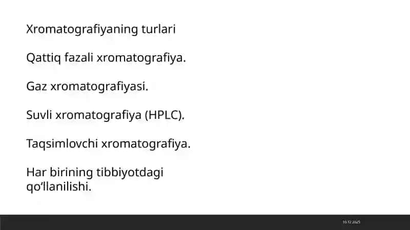 Xromatografiyaning tibbiy izlanishlardagi imkoniyatlari 4