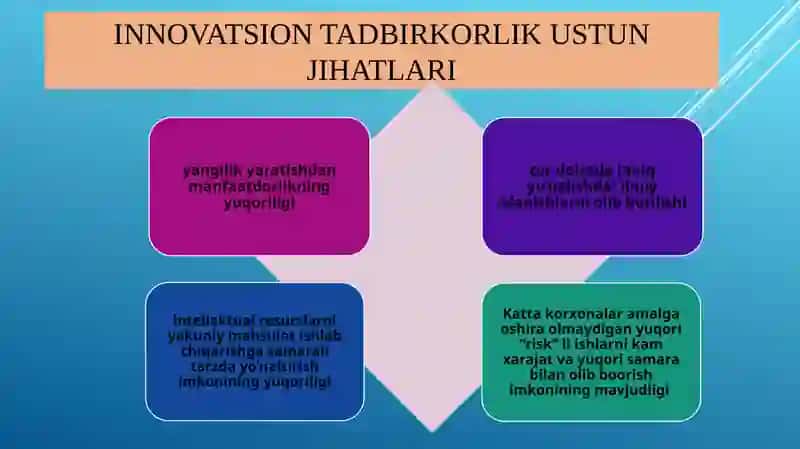 Innovatsion tadbirkorlikfanining maqsadi va mohiyati 4