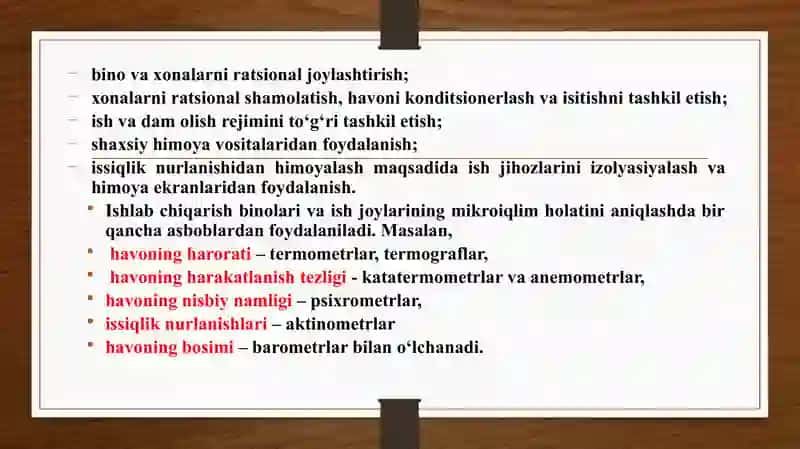 Ishlab chiqarish sanitariyasi. Ishlab chiqarish sanitariyasi va mehnat gigiyenasi. Sanitariya talablari va mehnat sharoiti. 4