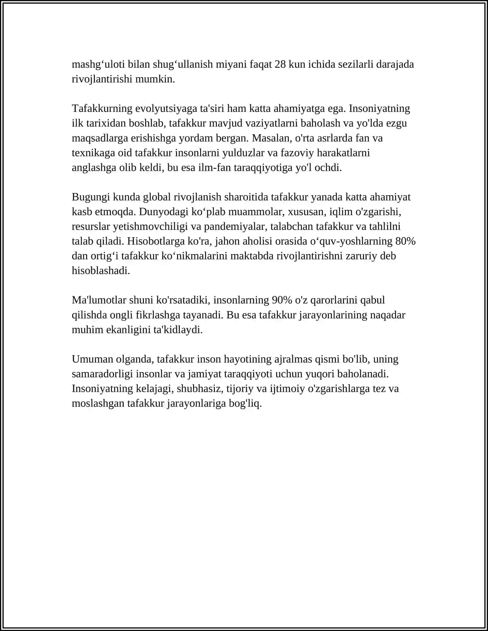TAFAKKURNING XUSUSIYATLARI 4