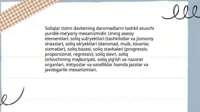 Soliqlar, ularning vazifalari va turlari 4