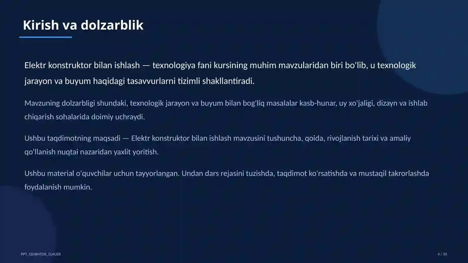 Elektr konstruktor bilan ishlash (4-sinf) 4