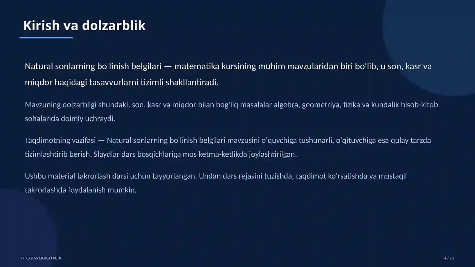 Natural sonlarning bo'linish belgilari (5-sinf) 4