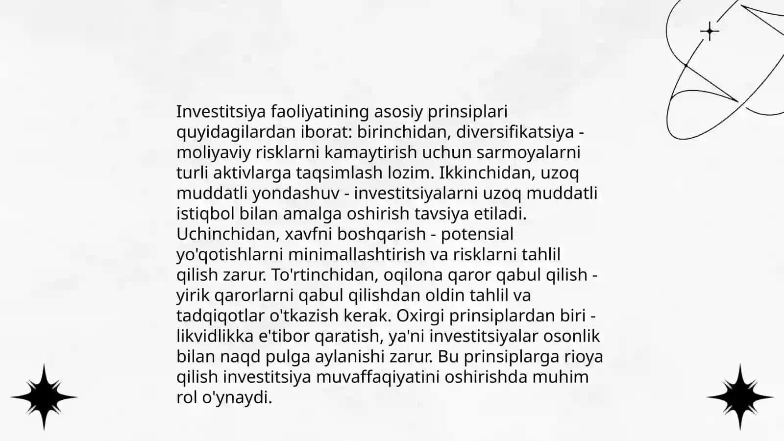 Investitsiyalar va investitsiya faoliyati to‘g‘risida 4