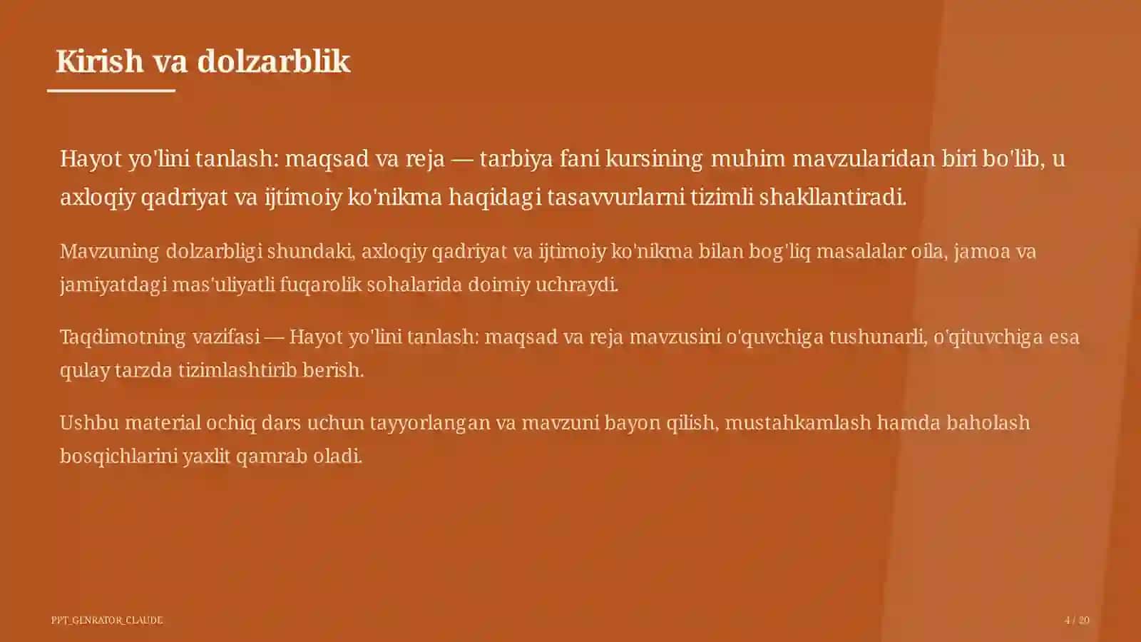 Hayot yo'lini tanlash: maqsad va reja (11-sinf) 4