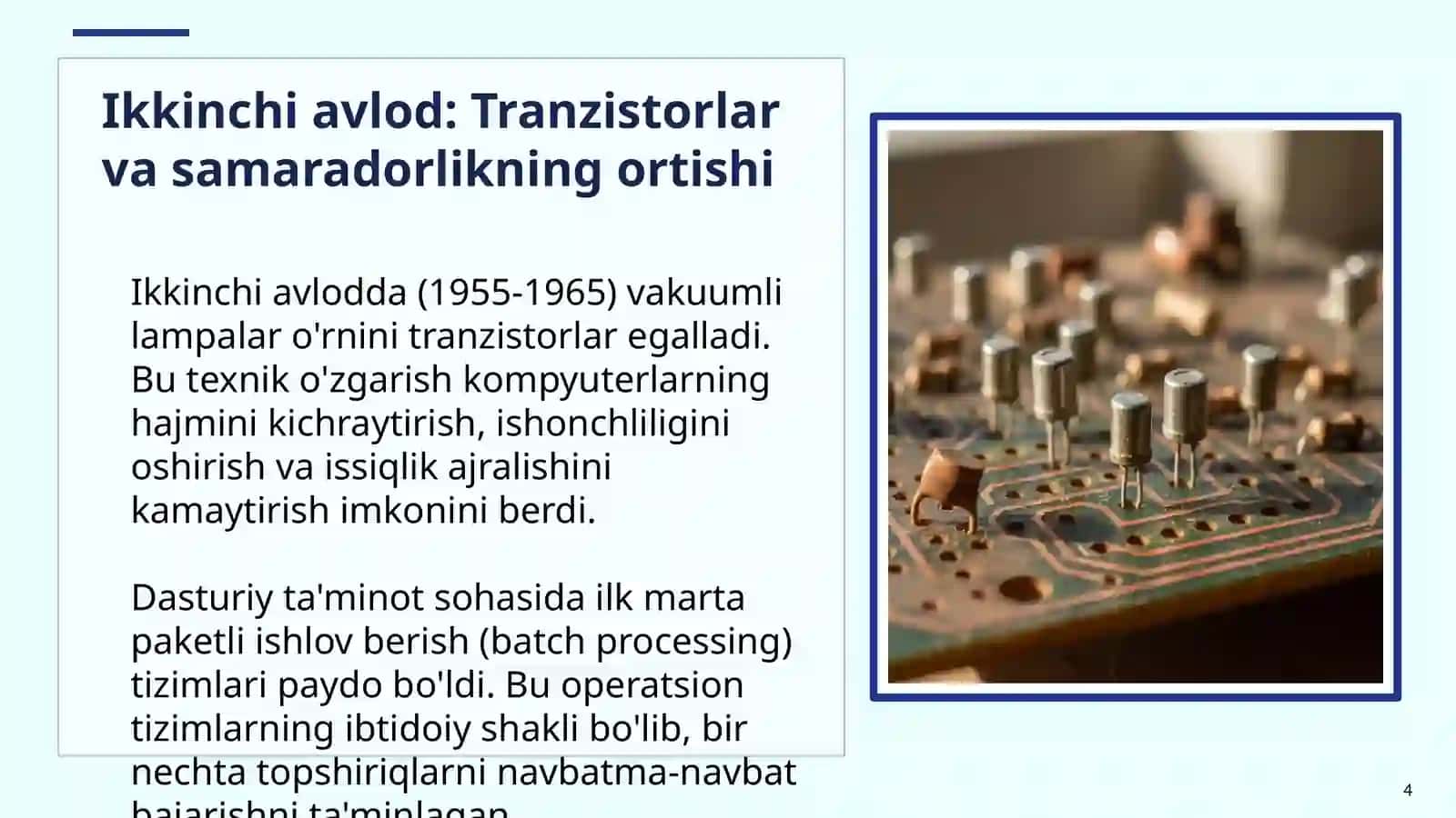 Operatsion tizimlar tarixi va kompyuter avlodlari: Texnik va dasturiy farqlar 4