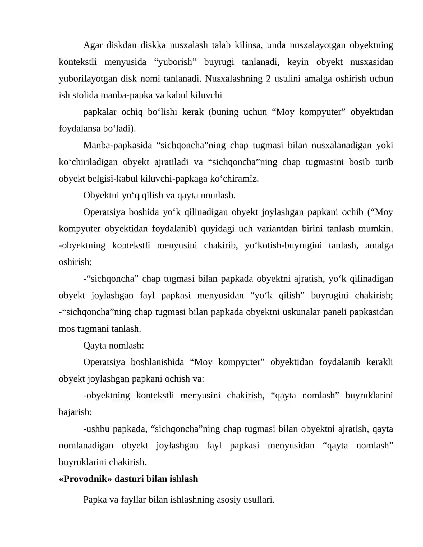 Windowsda fayllar va kataloglar oynalari bilan ishlash 4