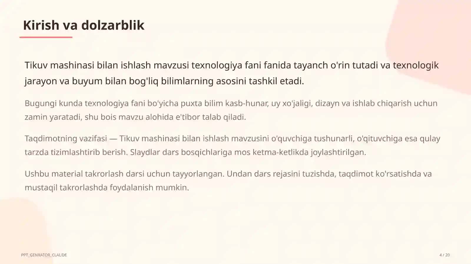Tikuv mashinasi bilan ishlash (6-sinf) 4