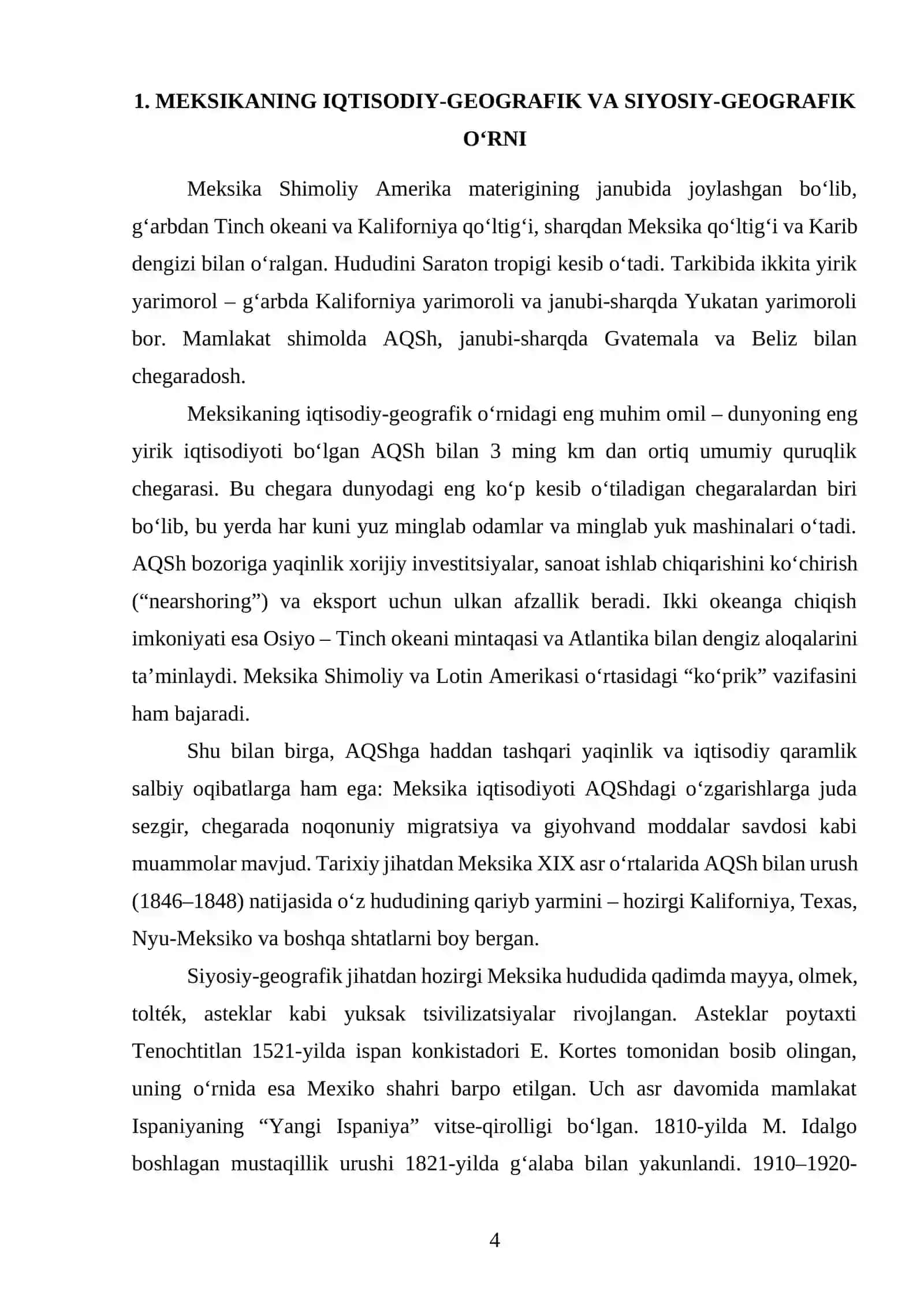 meksikaning iqtisodiy geografik tavsifi 4