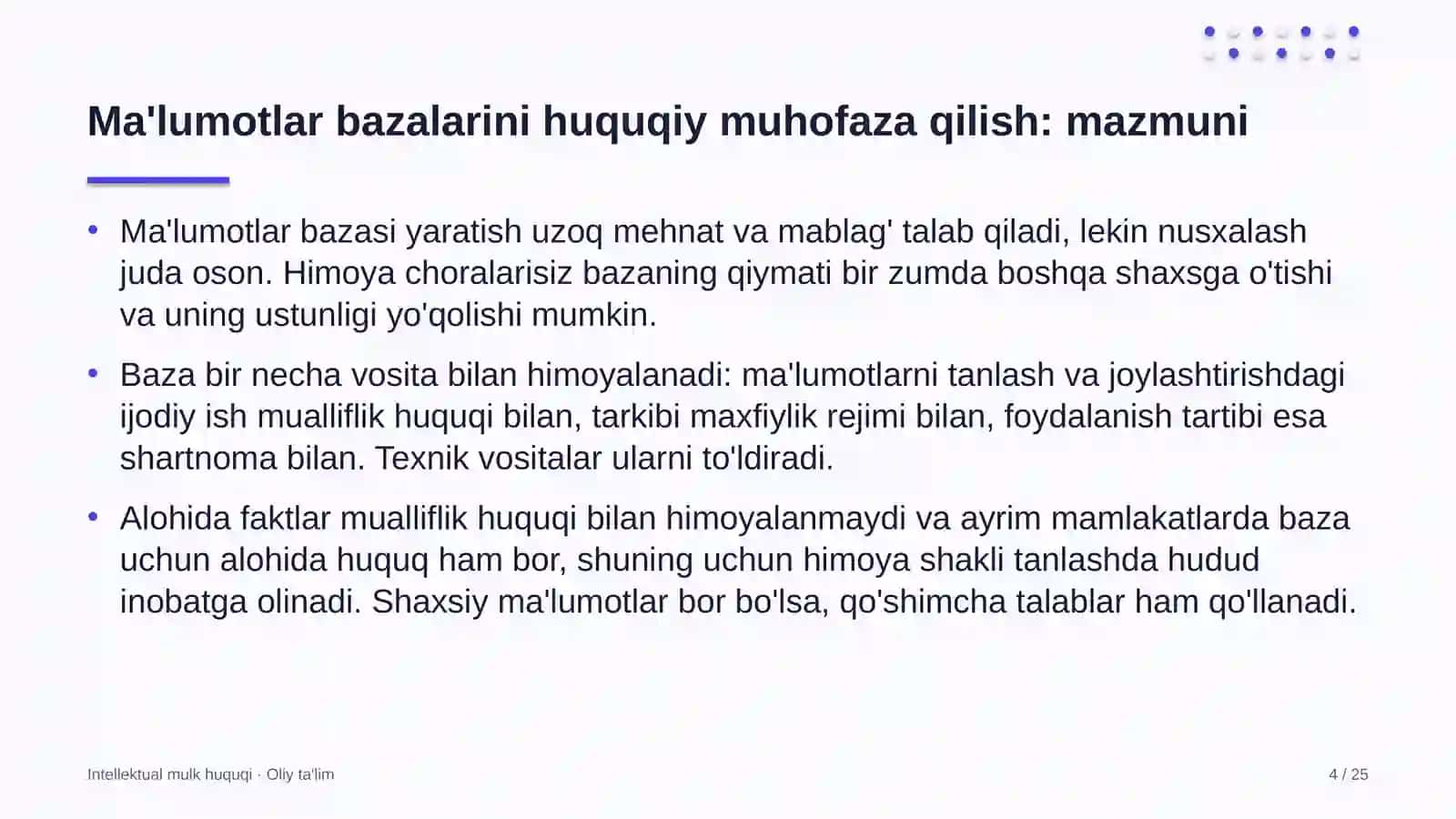 Daryo transportida ma'lumotlar bazalarini huquqiy muhofaza qilish 4