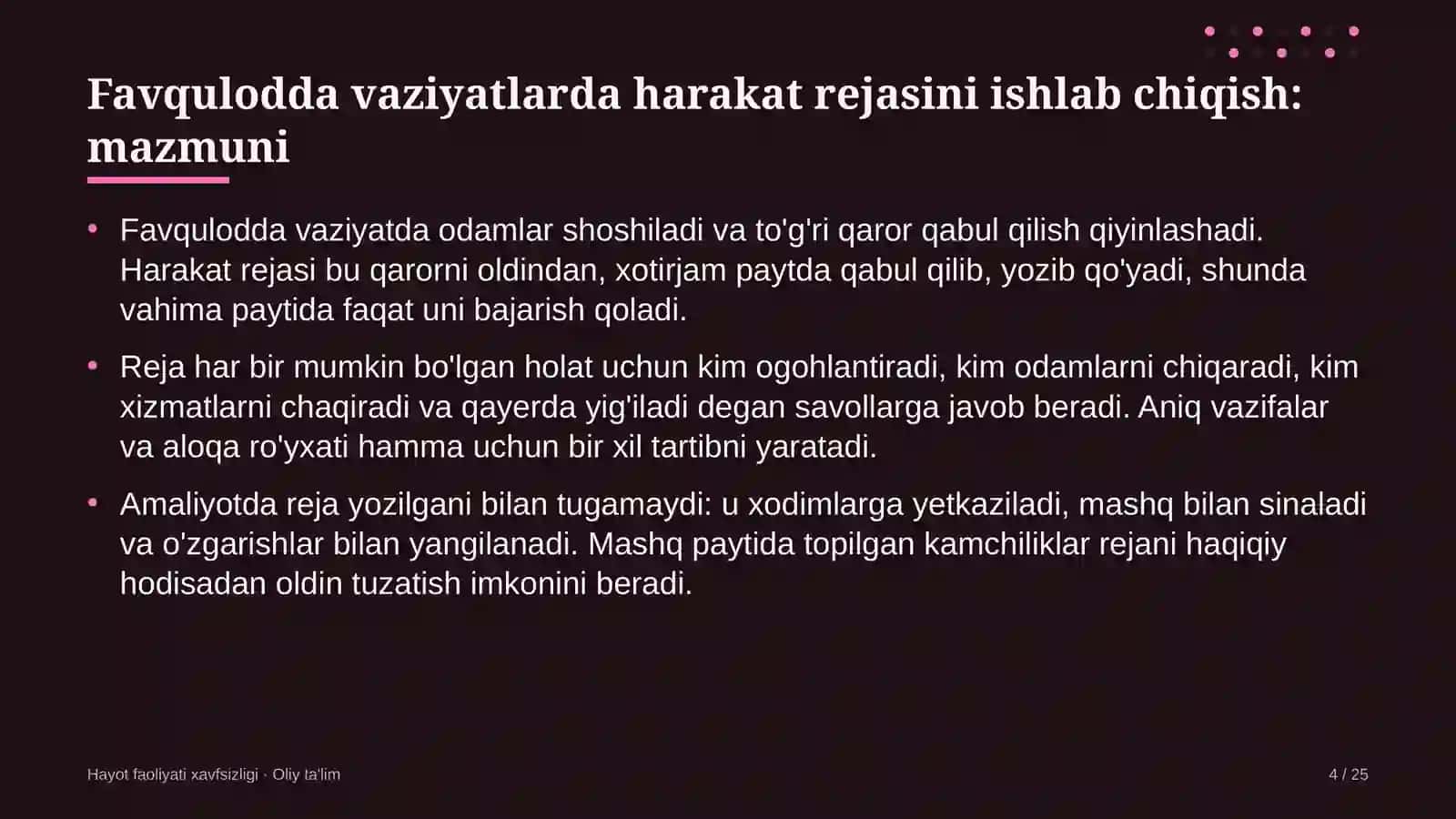 dorivor o'simliklar yetishtirishda favqulodda vaziyatlarda harakat rejasini ishlab chiqish 6417 4