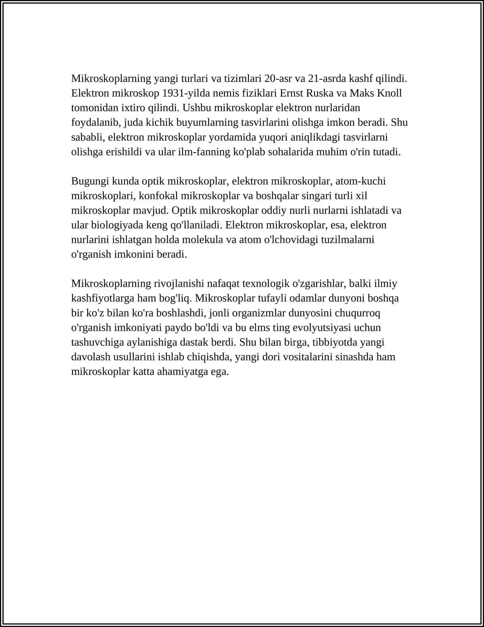 OPTIK ASBOBLAR MIKROSKOP HAQIDA TUSHUNCHA 4