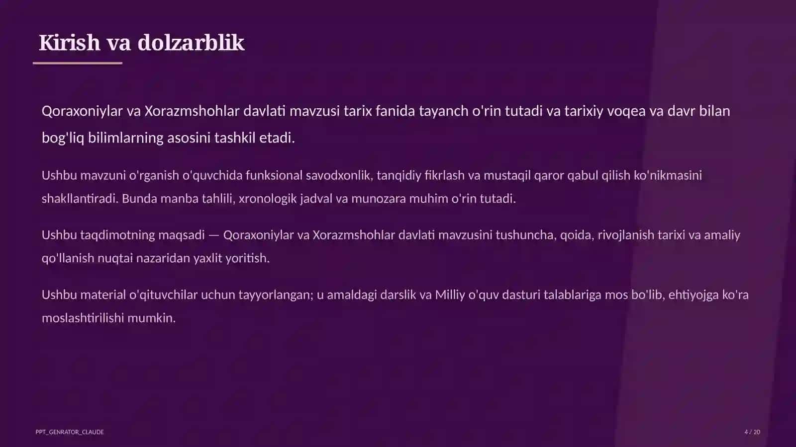 Qoraxoniylar va Xorazmshohlar davlati (7-sinf) 4