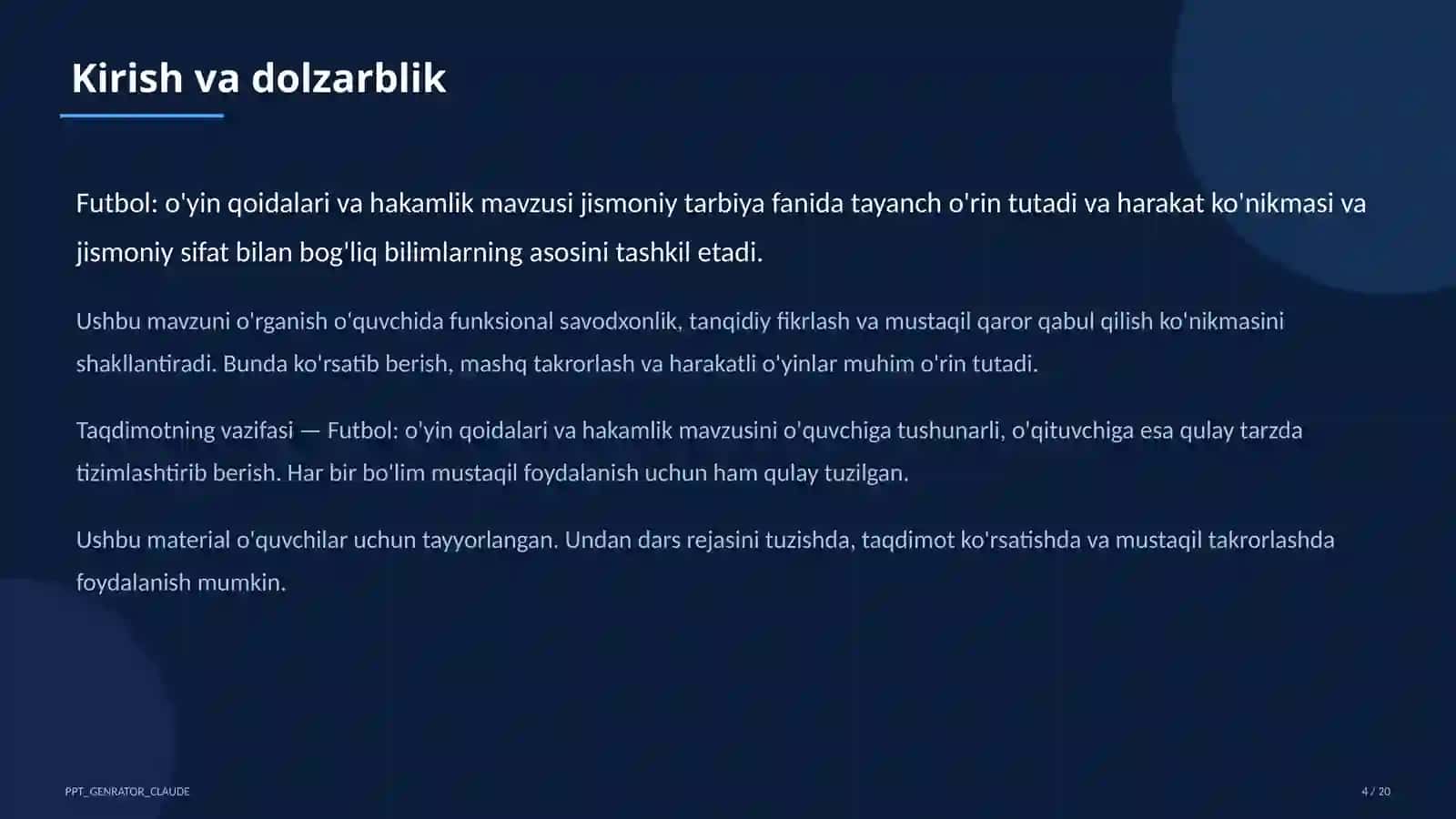 Futbol: o'yin qoidalari va hakamlik (9-sinf) 4
