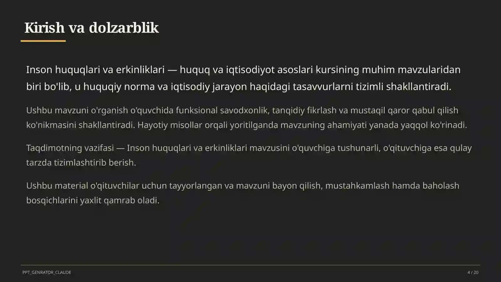 Inson huquqlari va erkinliklari (9-sinf) 4