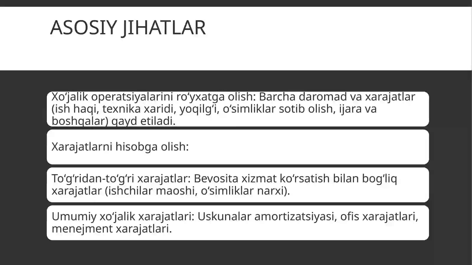 OBODONLASHTIRISH XIZMATLARINI KO‘RSATUVCHI SUB’EKTLARDA BUXGALTERIYA HISOBI 4