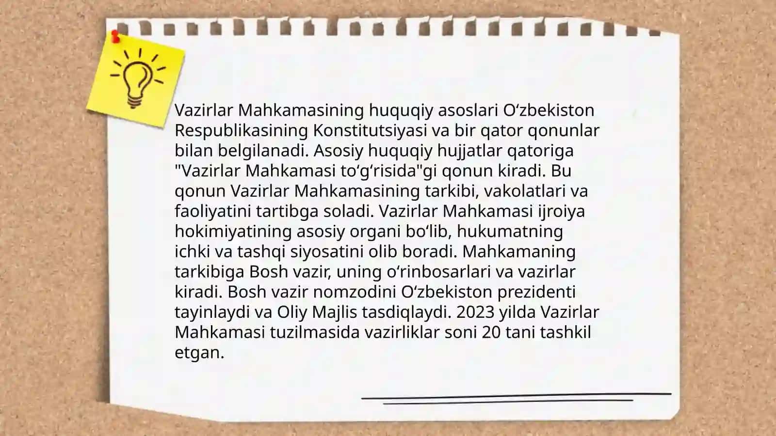 Vazirlar mahkamasi tarkibi va shakllantirish tartibi 4