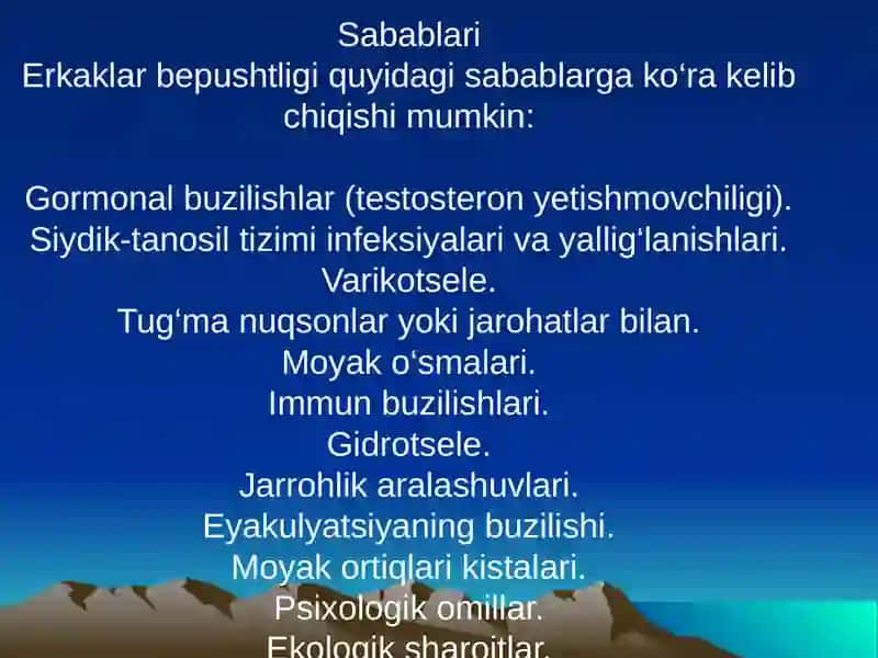 Erkaklarda bepushtlik 4