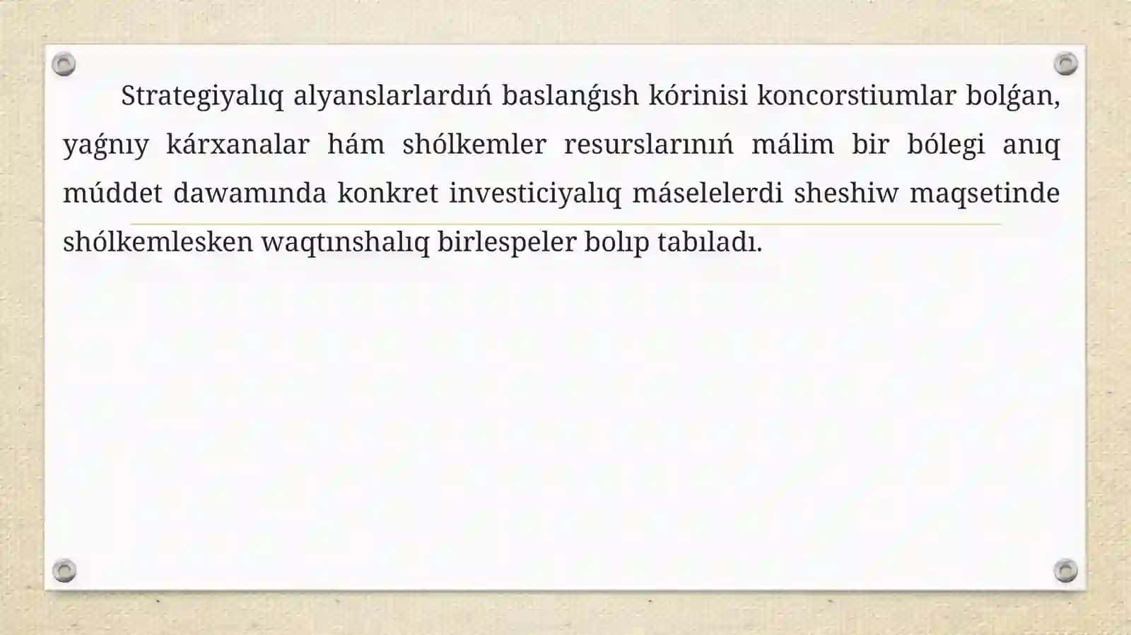 Alyanslar haqqında túsinik. Zamanagóy xalıqaralıq biznesde registrategiyalıq alyanslardıń ahimiyeti hám túrleri 4