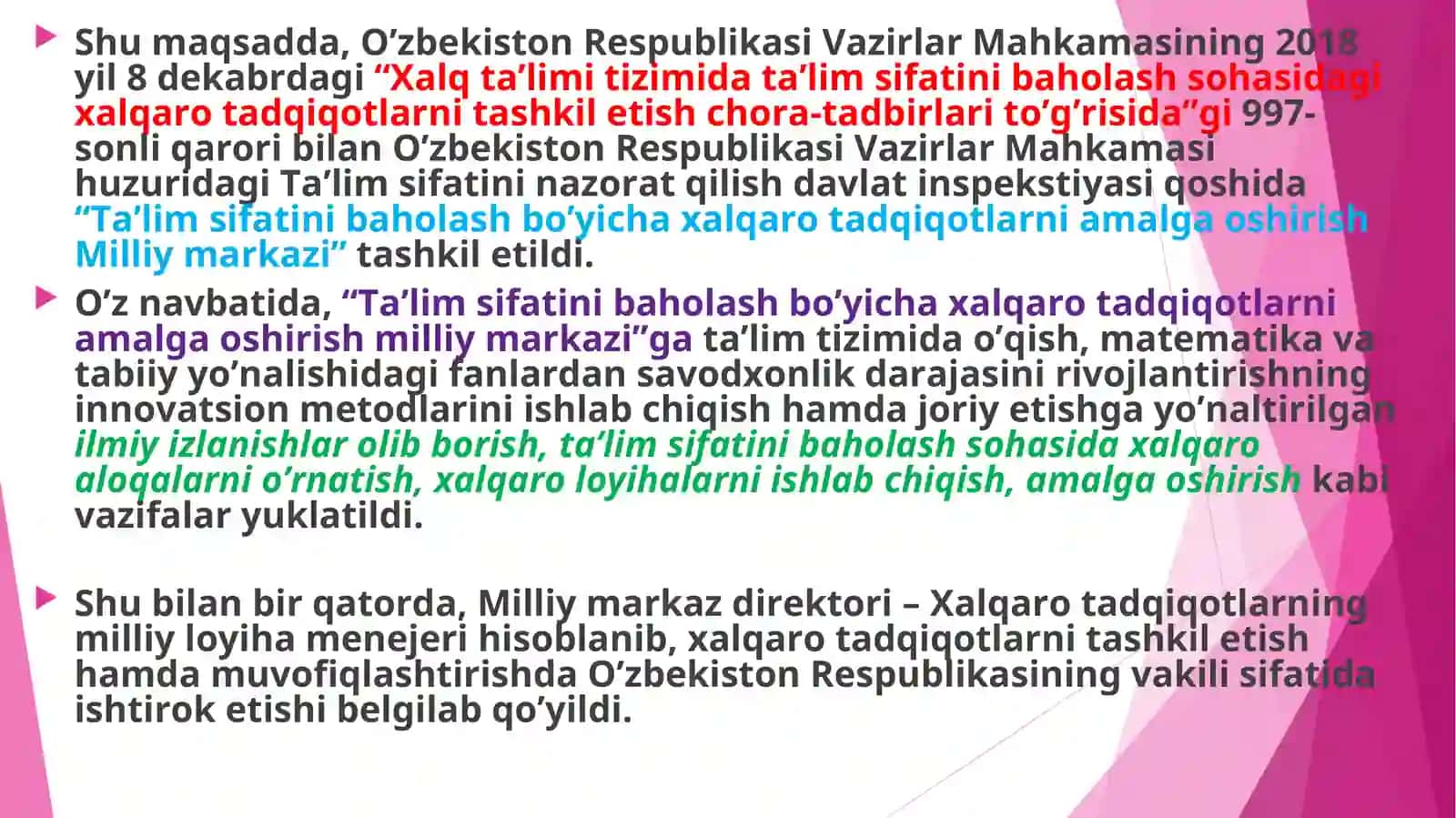 Xalqaro va milliy baholash 4