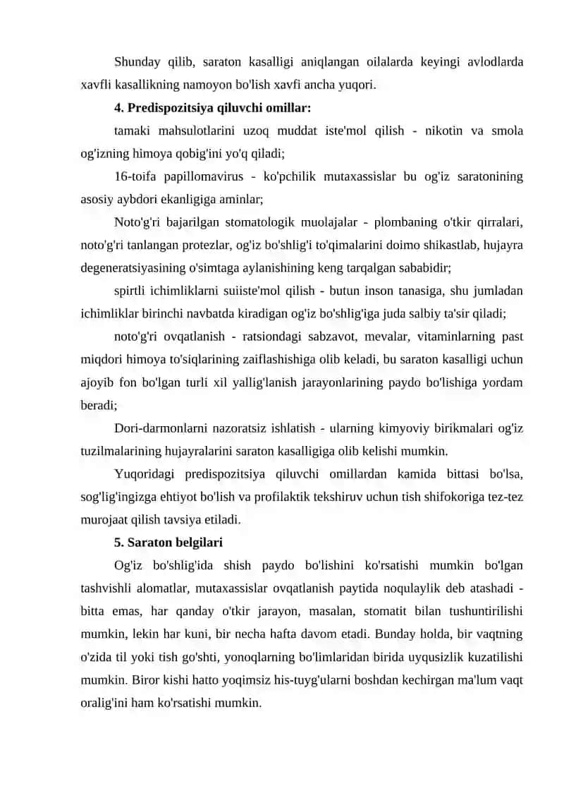 Og’iz bo’shligi va halqum saratoni o’smalarini sabablari va davolash 4