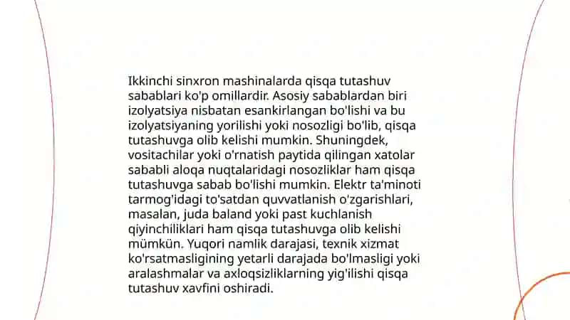 Sinxiron mashinalarda qisqa tutashuvlar 4
