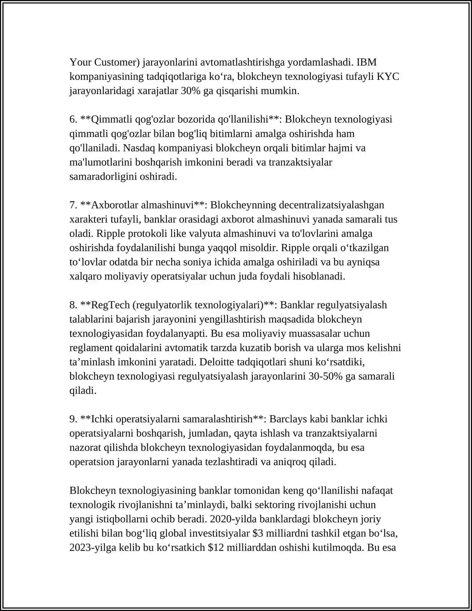 MILLIY IQTISODIYOTNI TURLI SOHALARIDA BLOKCHEYN TEXNALOGIYASIDAN FOYDALANISH YO'LLARI 4