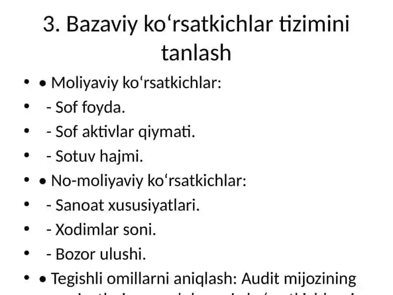 Bazaviy ko‘rsatkichlar tizimini shakllantirish tartibi 4