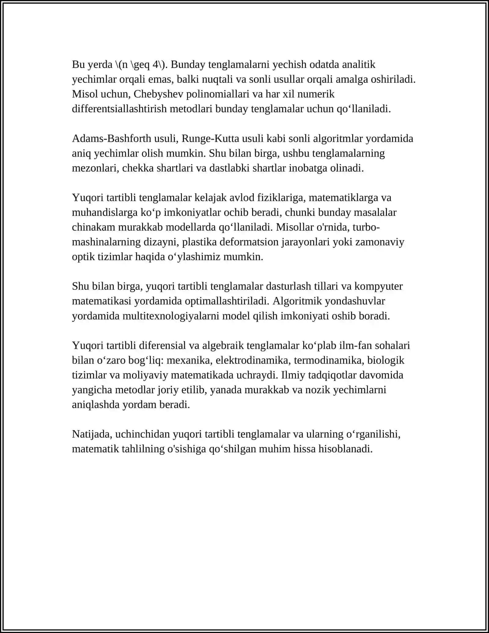 UCHINCHI VA TO'RTINCHI TARTIBLI TENGLAMALAR 4