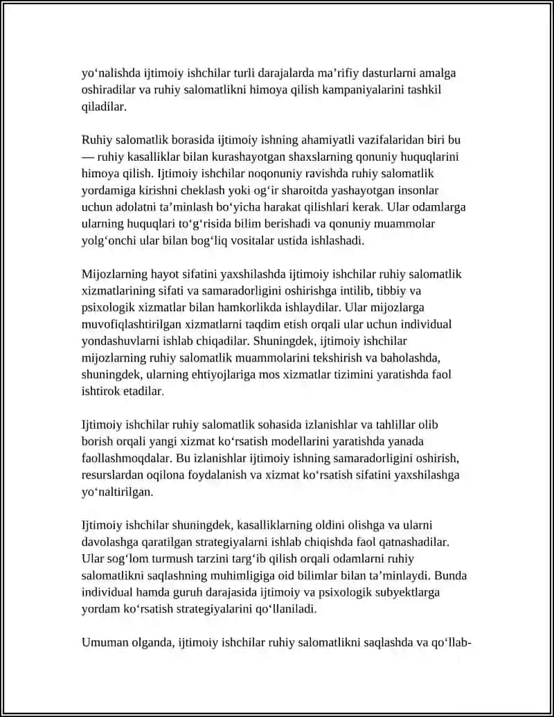 RUHIY SALOMATLIKNI QO'LLAB-QUVVATLASHDA IJTIMOIY ISHNING O'RNI 4