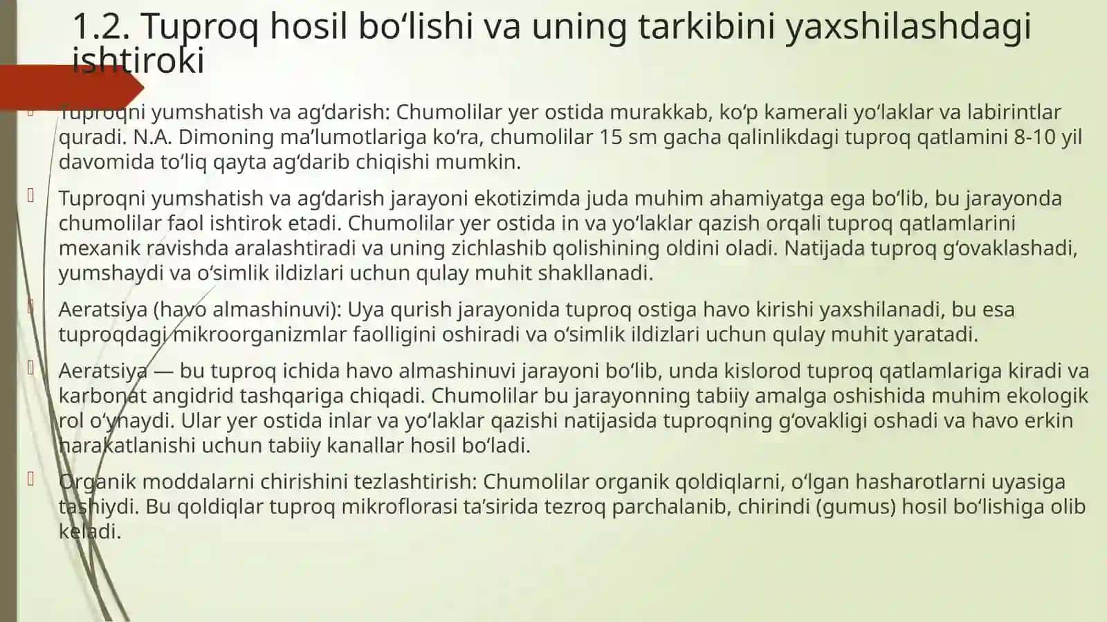 Chumolilar va ularning tabiatda va inson hayotidagi ahamiyati 4