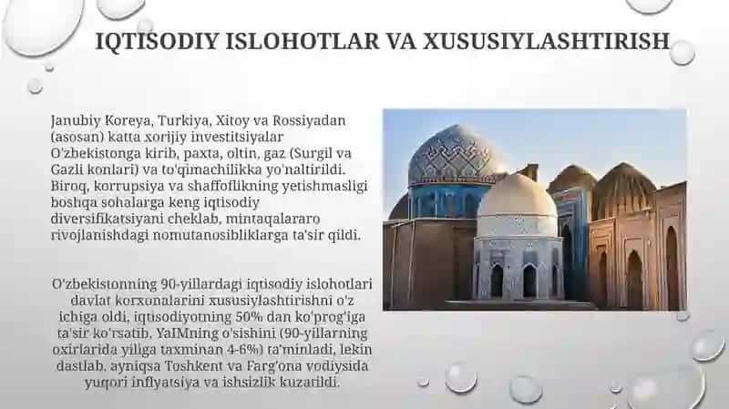 Qayta qurilish yillarida Òzbekistondagi ijtimoiy va siyosiy vaziyat 4