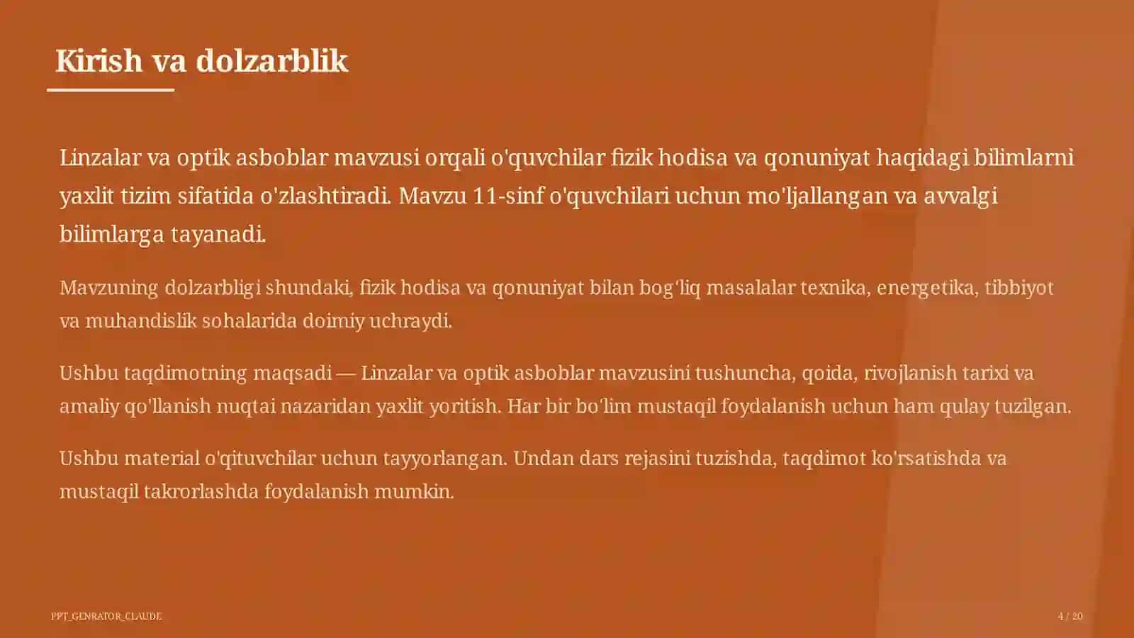 Linzalar va optik asboblar (11-sinf) 4