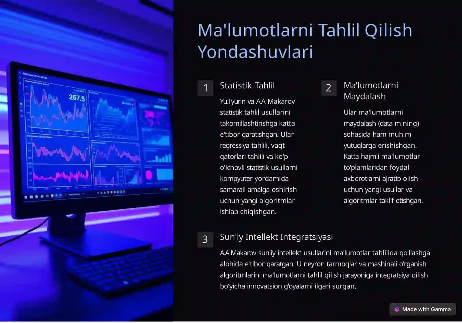 Yu.Tyurin va A.A Makarovlarning Kompyuter Tahlili Yondashuvlari 4