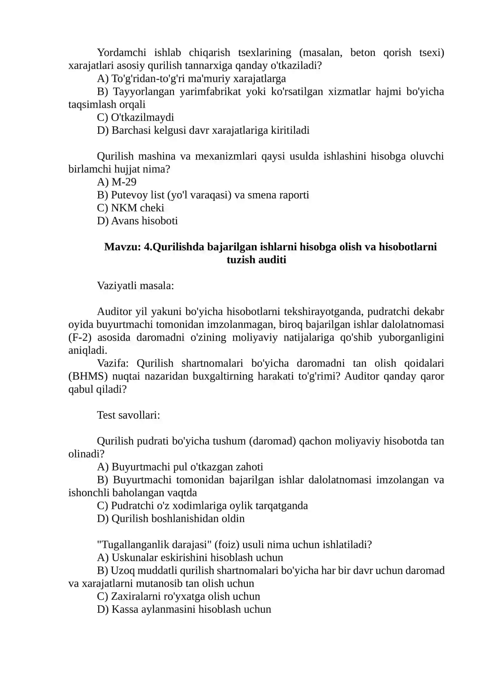 Boshqa tarmoqlarda audit xususiyatlari, vazifalari va maqsadi 4