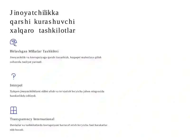 Jinoyatchilikka qarshi  kurashish: Xalqaro hamkorlik  kuchini birlashtirish 4