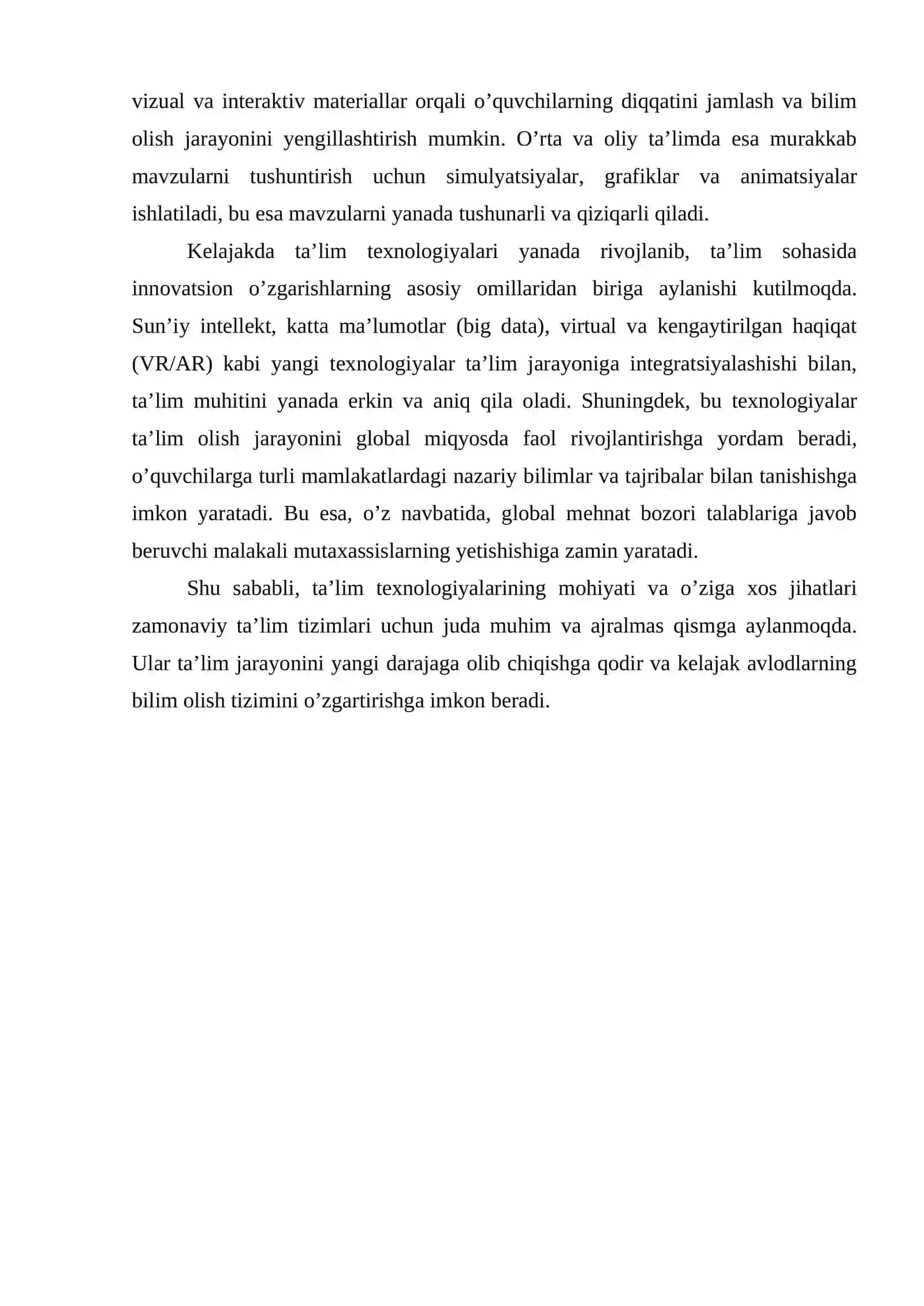 TA’LIM TEXNOLOGIYALARINING MOHIYATI VA O’ZIGA XOS JIHATLARI 4