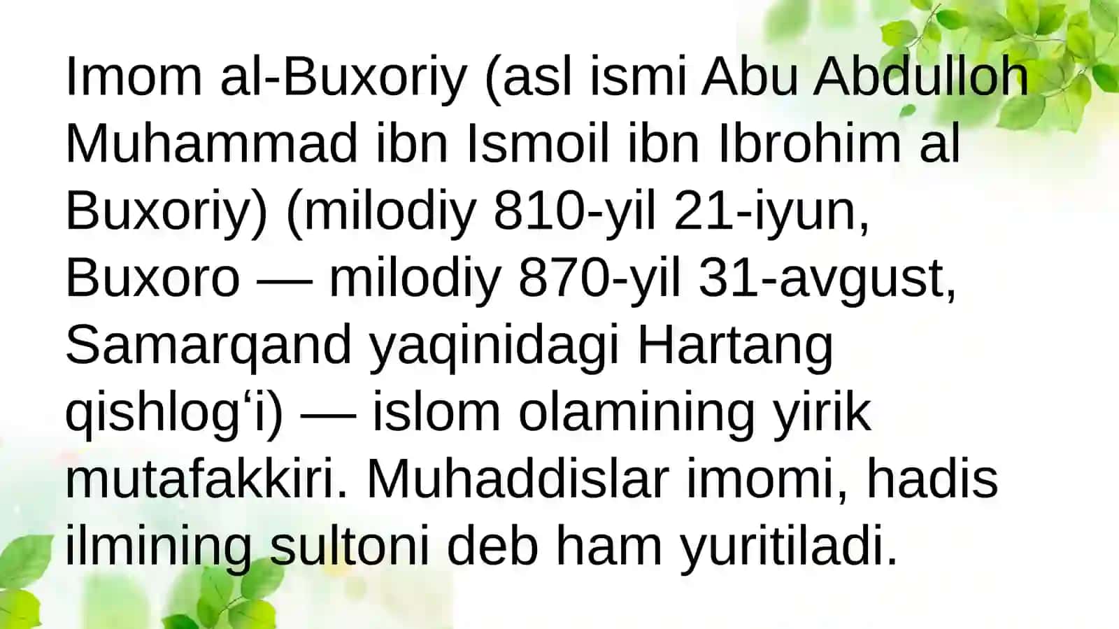 Sharqmutafakkirlari Al-Buxoriy 4