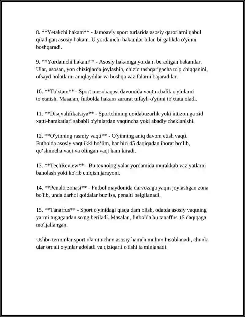 MUSOBAQADA HAKAMLIK QILISH IBORALARI VA ISHORALARINI OʼRGATISH 4