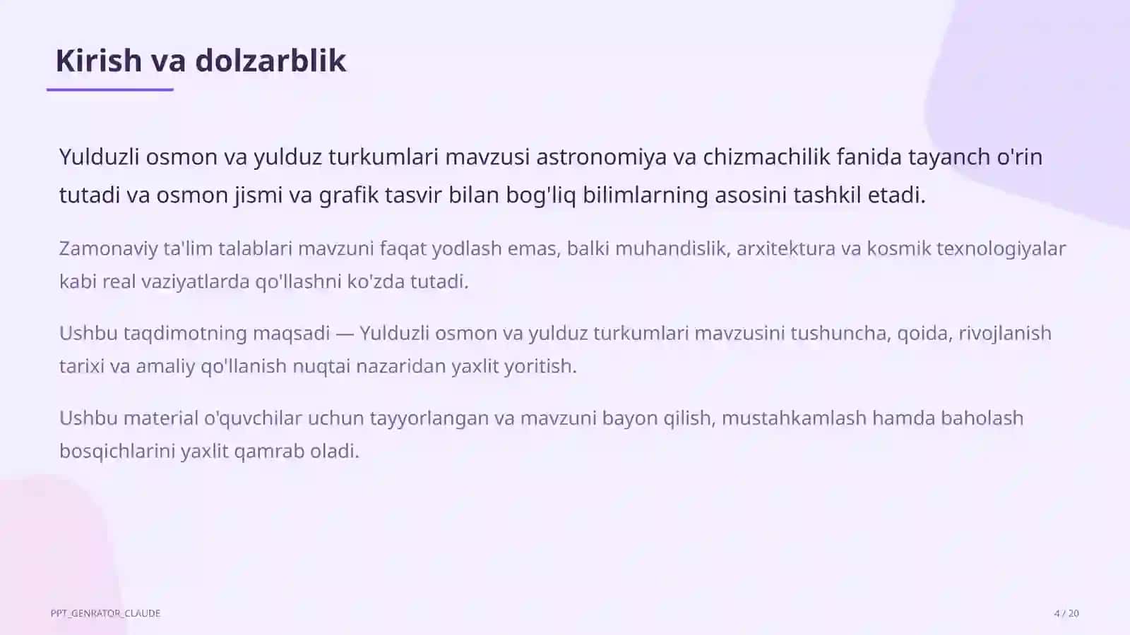 Yulduzli osmon va yulduz turkumlari (8-sinf) 4