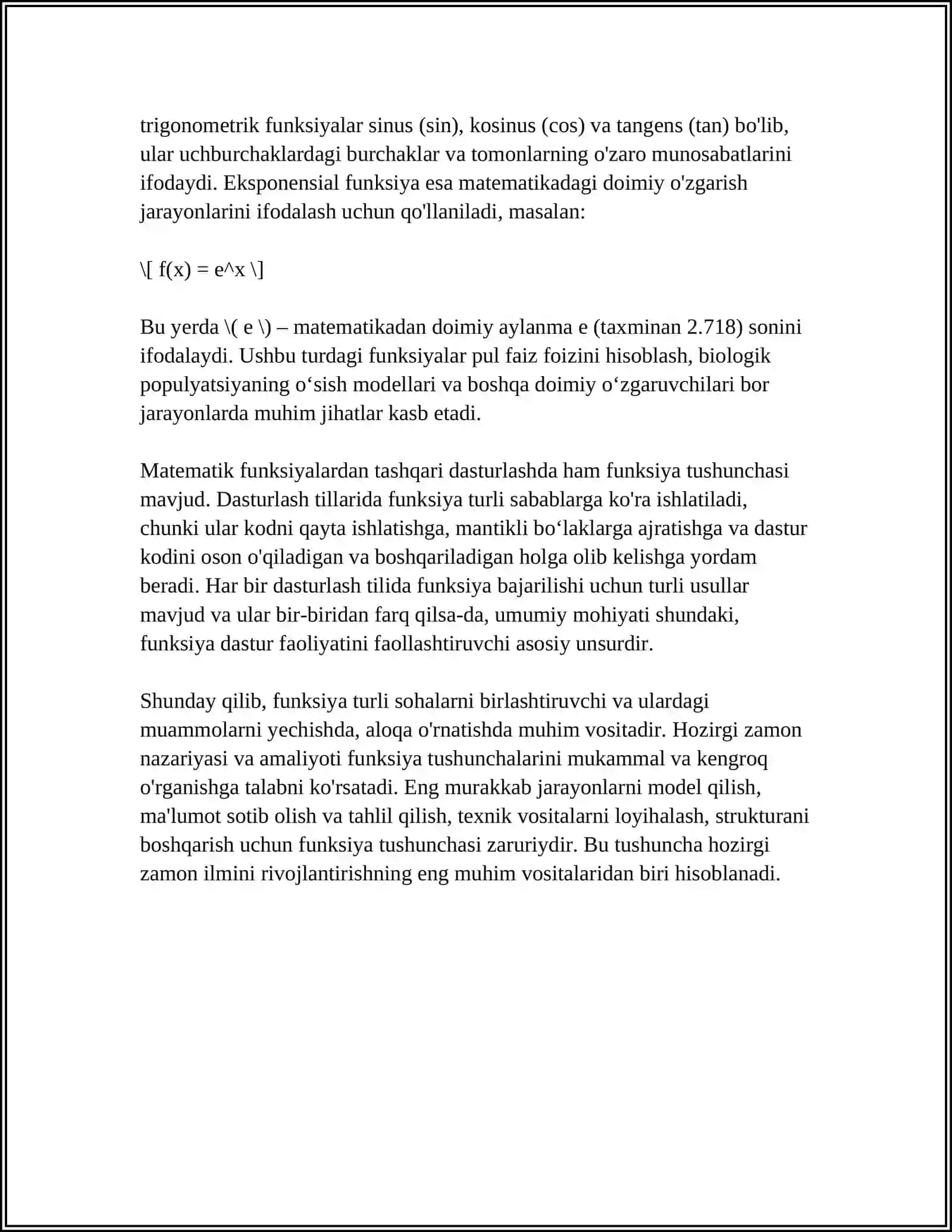 FUNKSIYA TUSHINCHASI VA UNING XOSSALARI 4