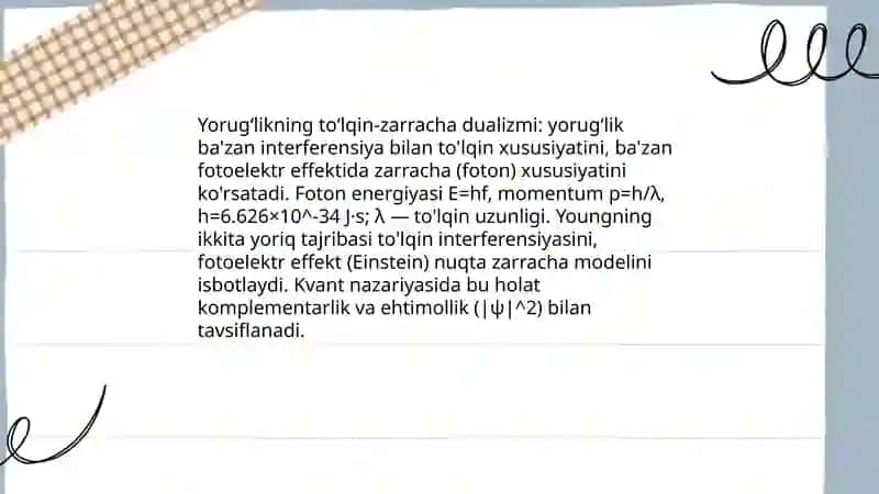 Yorugʻlikning kvant nazariyasi 4