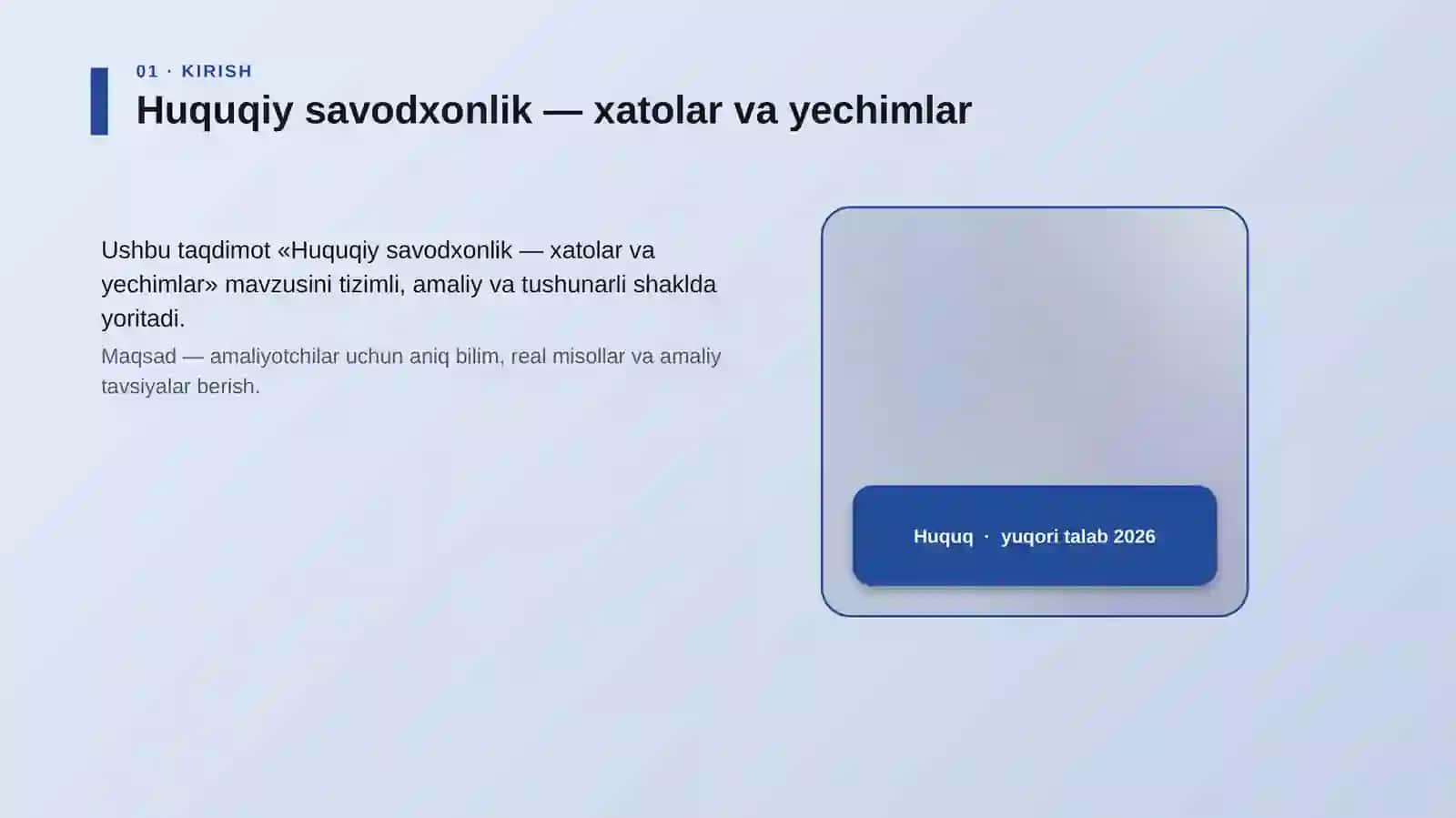 Huquqiy savodxonlik — xatolar va yechimlar 4