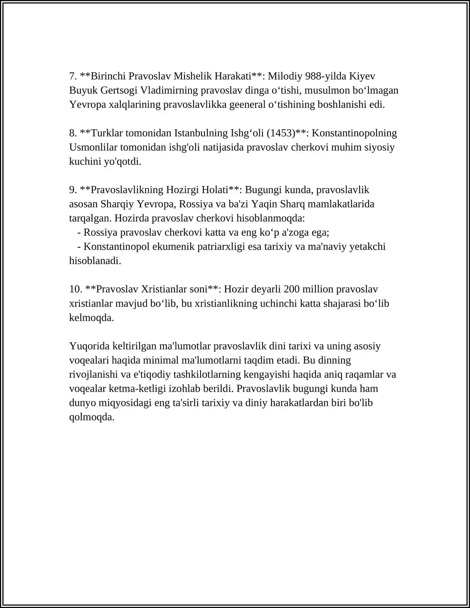 Pravoslavlikning tarixi 4