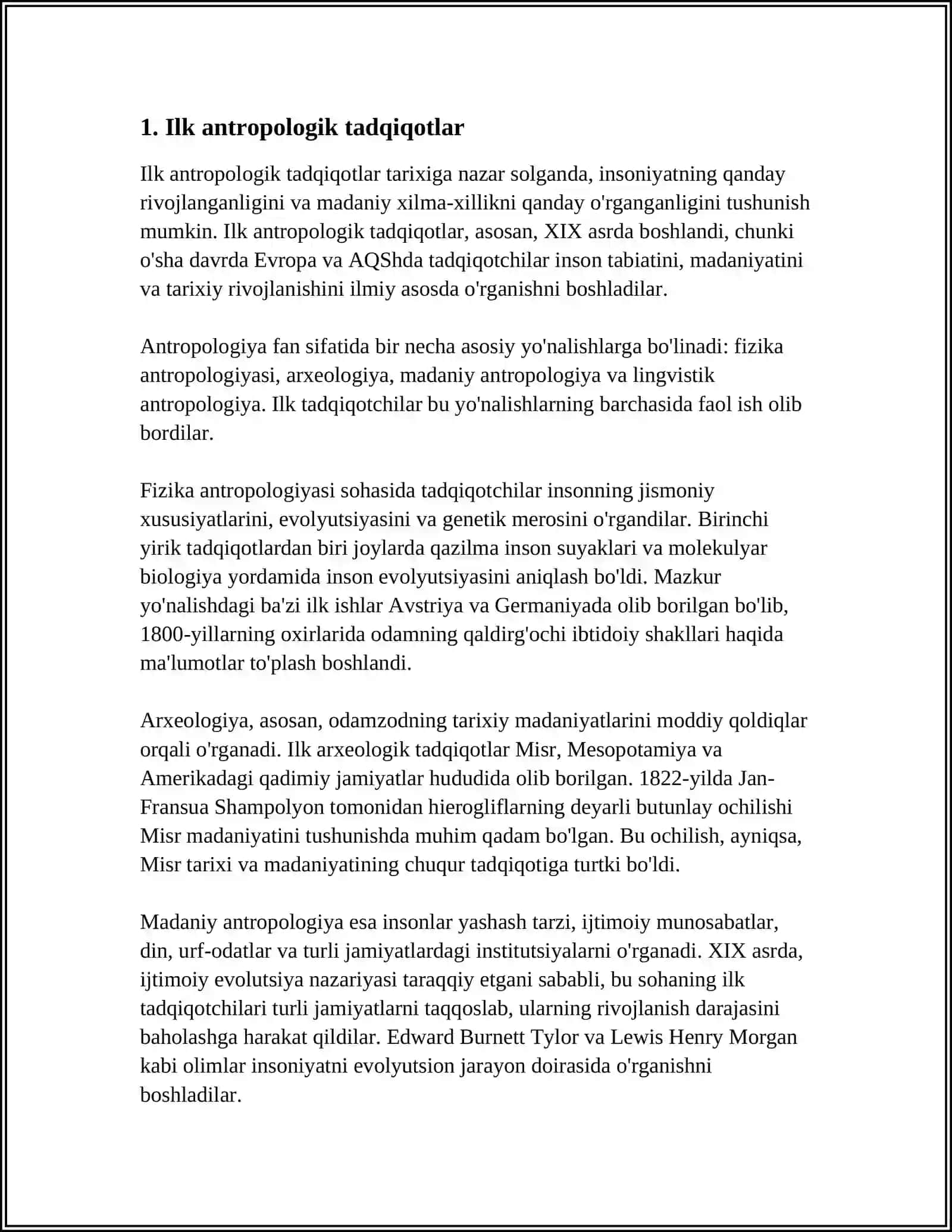 ODAM BIOLOGIYASINI RIVOJLANISH TARIXI. ODAMNING PAYDO BO'LISHI HAQIDAGI TUSHUNCHALARNI TA'RIFI 4
