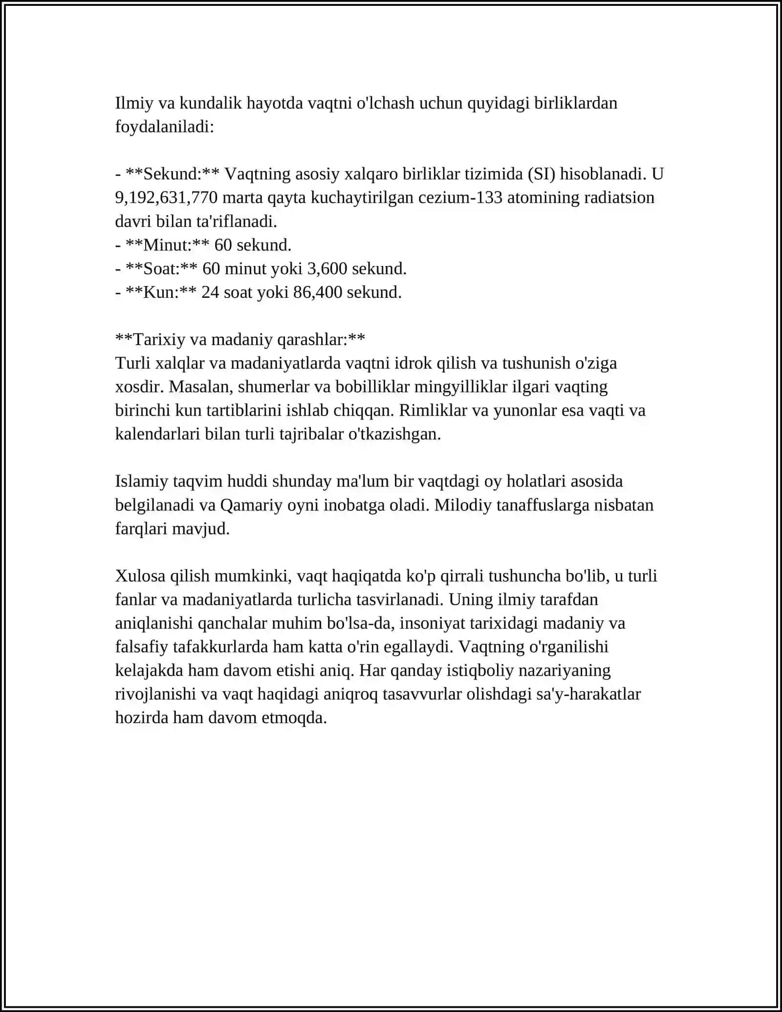 BOLALARDA VAQT HAQIDAGI TASAVVURLARNI SHAKLLANTIRISH 4