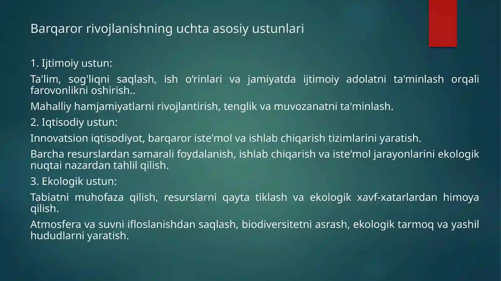Barqaror rivojlanishning iqtisodiy imprativlari 4
