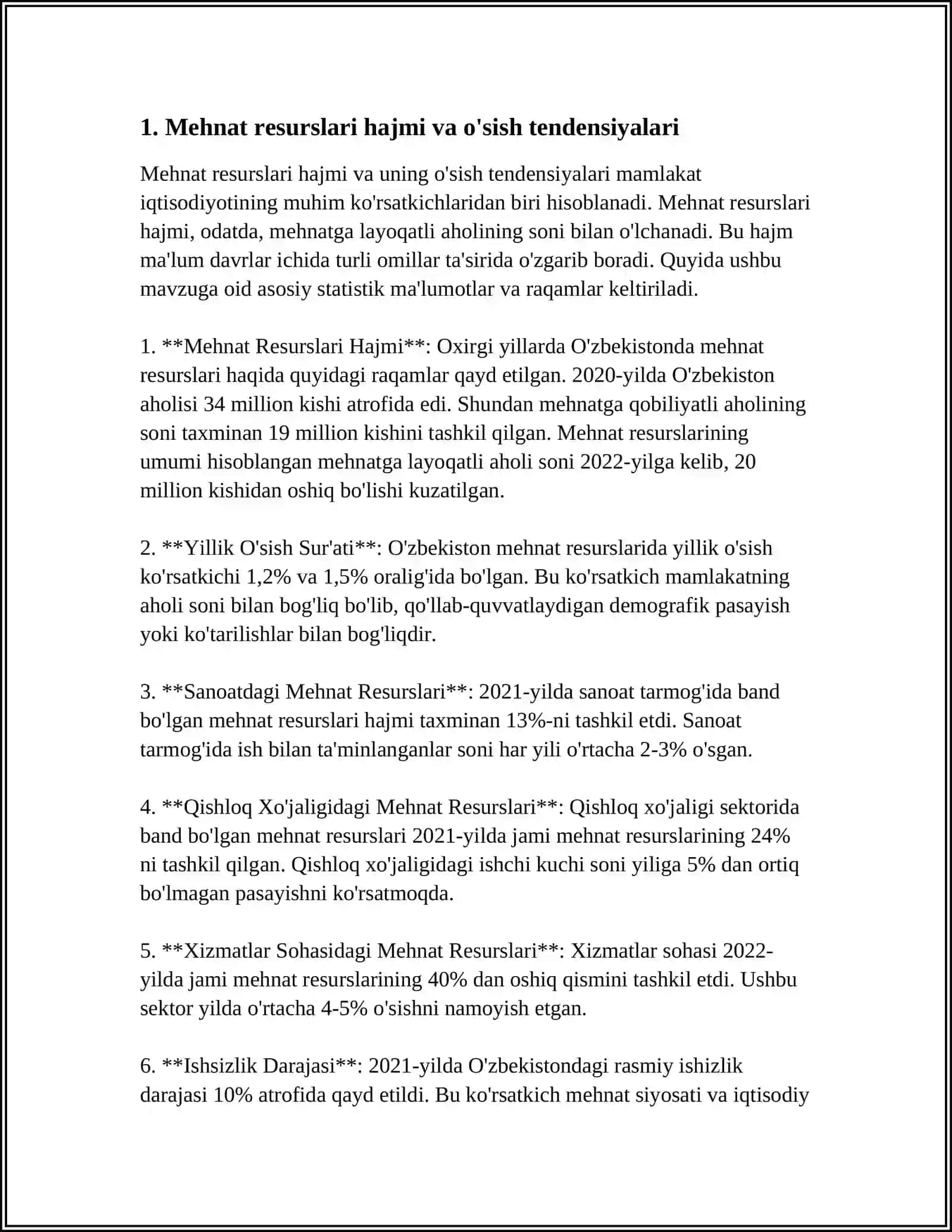 MEHNAT RESURSLARI BILAN TAʼMINLANGANLIK VA MEHNAT UNUMDORLIGI TAHLILI 4