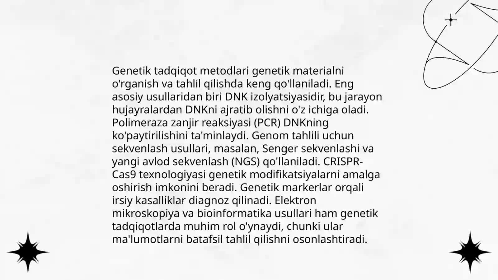 Odam genetikasini organish metodlari. Sitogenetik metodi.Xromosomalar klassifikatsiyasi. Denver klassifikatsiyasi 4