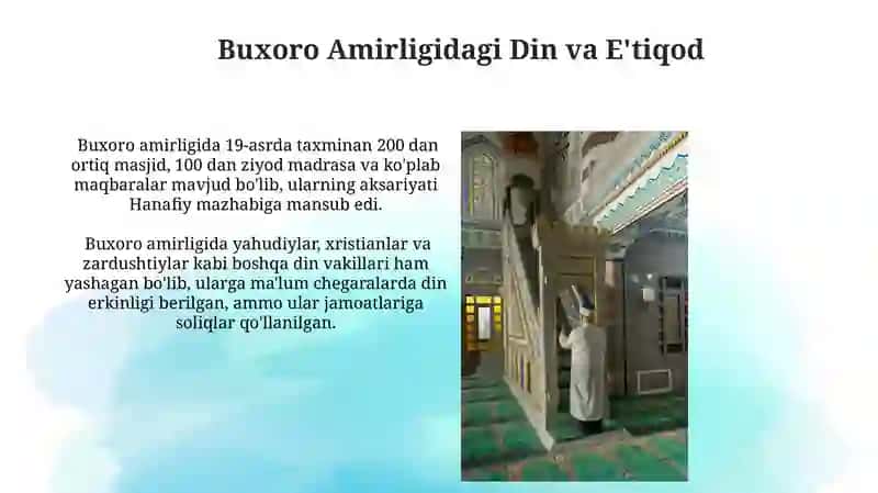 Buxoro amirligining siyosiy ijtimoiy iqtisodiy madaniy hayotiga sayohat 4
